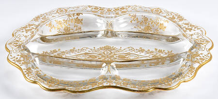 Diane Clear (Stem 3122, Gold Encrusted) 3400 5 Part Celery/Relish