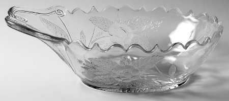 Rose Sprig Clear 11" Large Fruit Bowl