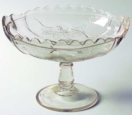 Rose Sprig Clear 8" Compote No Lid
