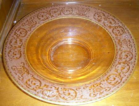 Etch 725 Pink (Gold Trim) 13" Flared Bowl
