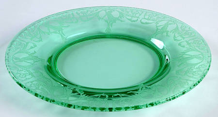 Morgan Green (Clear Bowl, Green Stem, Stem 1426) Luncheon Plate