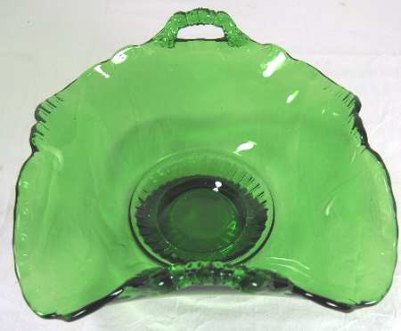 Gadroon Forest Green 6" Basket with 2 Handles