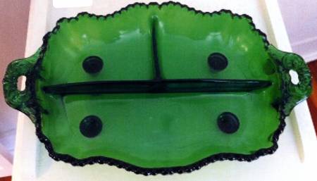 Gadroon Forest Green #3500/64 4-Toed 3 Part Relish