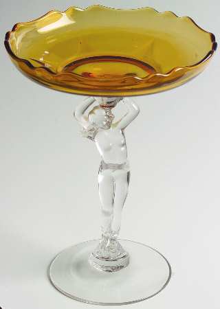 Nude Stems-All Colors & Variations Amber (8" X 6") Cupped Compote