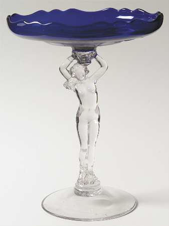 Nude Stems-All Colors & Variations Royal Blue Cupped (8" X 6") Comport