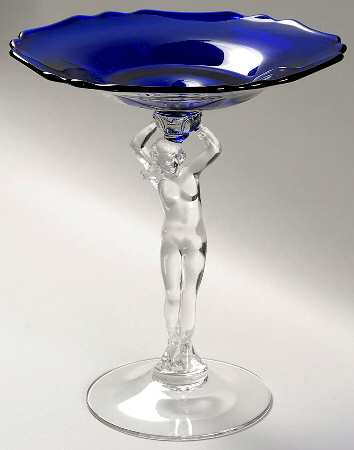 Nude Stems-All Colors & Variations Royal Blue Flared (8" X 6") Compote