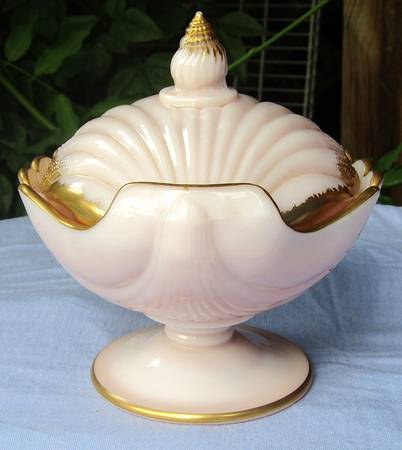 Krystolshell Crown Tuscan Candy Dish & Lid