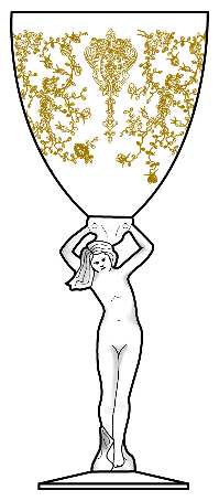Rose Point Clear Gold Encrusted Water Goblet