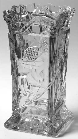 Wild Rose Clear 9" Square Vase