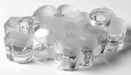 Dogwood Clear (Satin) Double Light Candlestick