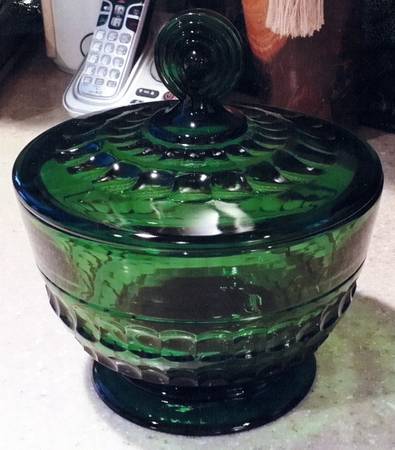 Centennial Green Medium Candy Jar & Lid