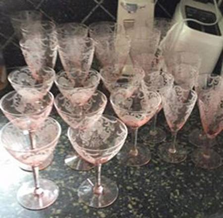 Etch 740 Pink (Stem 3050) Water Goblet