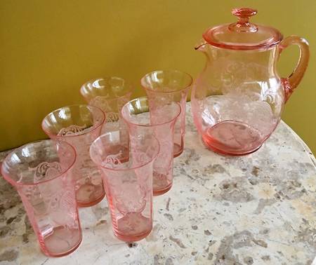 Etch 740 Pink (Stem 3050) Pitcher & Lid