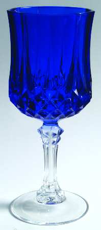 Longchamp (Clear) Cobalt Blue Tall Water Goblet