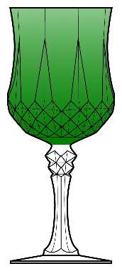 Longchamp (Clear) Green Water Goblet