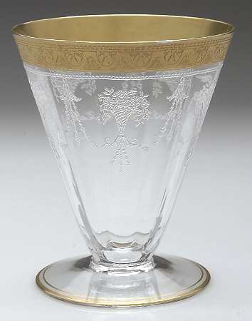 Etch 701 Clear (Full Gold Encrusted) 8 Oz Footed Tumbler