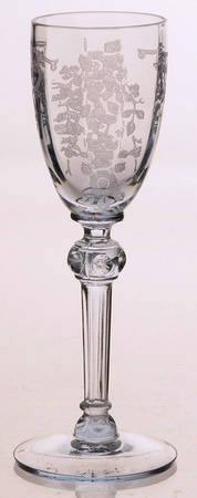 Apple Blossom Blue (Light Blue Stem 3135) Cordial Glass