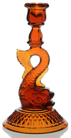 Animals & Figurines #109 Amber Dolphin Candlestick