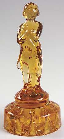 Animals & Figurines 8" Amber Round Base Draped Lady