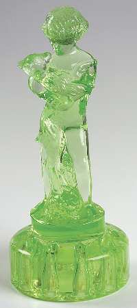 Animals & Figurines 9" Light Emerald Green Round Base Two Kids