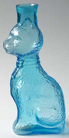Animals & Figurines Large Blue Cat Decanter Base