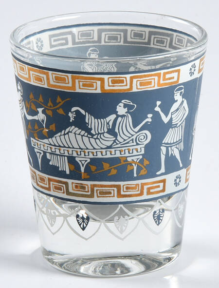 Etruscan Frieze Whiskey Glass by Cera Glass