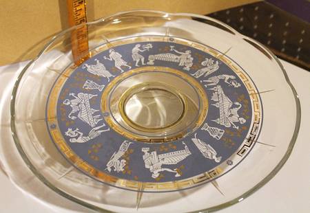 Etruscan Frieze Footed Cake Plate