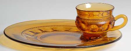 Color Crown Gold (Honey) Snack Plate & Cup Set