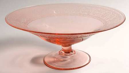 Etch 725 Pink (No Trim) 10" Footed Bowl