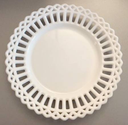 Gothic Border Milkglass Salad Plate