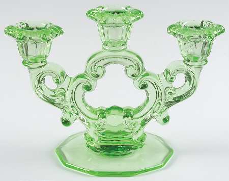 3400 Light Emerald 3 Light Candlestick (3400/638)