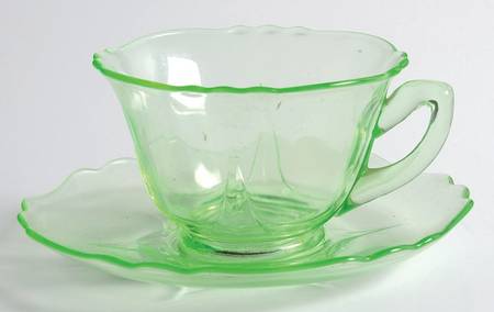 3400 Light Emerald Cup and Saucer Set (Shape 3500)