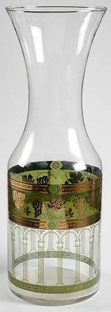 Golden Grapes Green Carafe