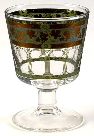 Golden Grapes Green On the Rocks Glass