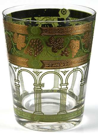 Golden Grapes Green 12 Oz Flat Tumbler