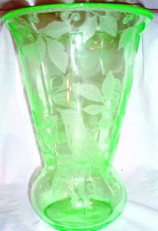 Etch 717 Green 12" Flower Vase