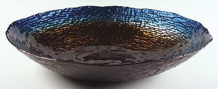 Decorated Glassware (Lava) Large Crimped Bowl