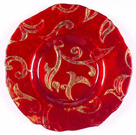 Decorated Glassware (Oriental Scroll) Luncheon Plate