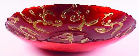 Decorated Glassware (Oriental Scroll) 15" Salad Bowl
