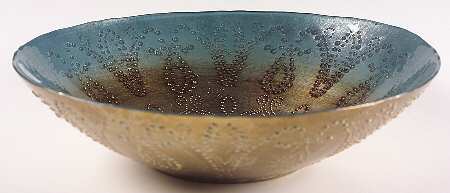 Decorated Glassware (Tunisian Bead) 14" Salad Bowl