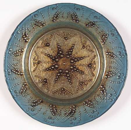 Decorated Glassware (Tunisian Bead) Luncheon Plate