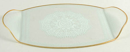 White Lace 14" Oval Handled Tray