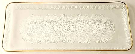 White Lace 13" Rectangular Tray