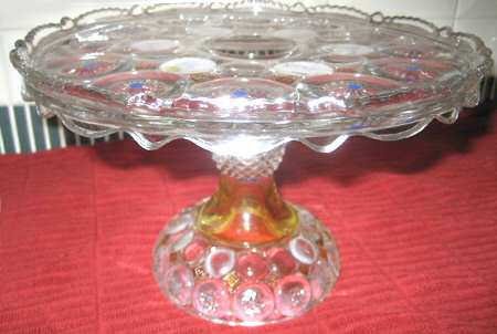 Jewelled Moon and Star Clear (Decorated) Round Cake Stand