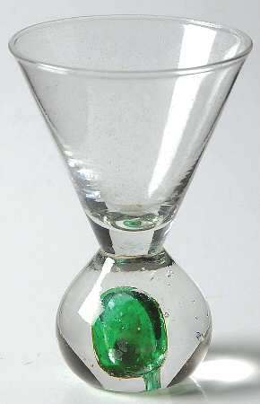 Bonfire Green Mini Martini Glass