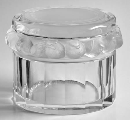 Mesanges Round Puff Box with Lid