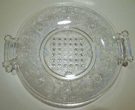 Barred Forget Me Not Handled Cake Plate