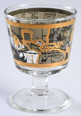 Maps On the Rocks Glass by Cera Glass