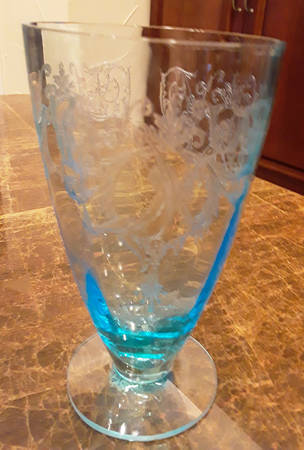 Morgan Blue Bowl (Blue Bowl, Clear Stem, Stem 24) Iced Tea