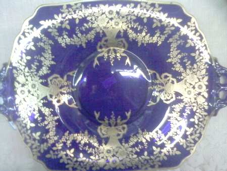 Decoration 1037 Cobalt Blue 16" Handled Plate (Shape 3400)